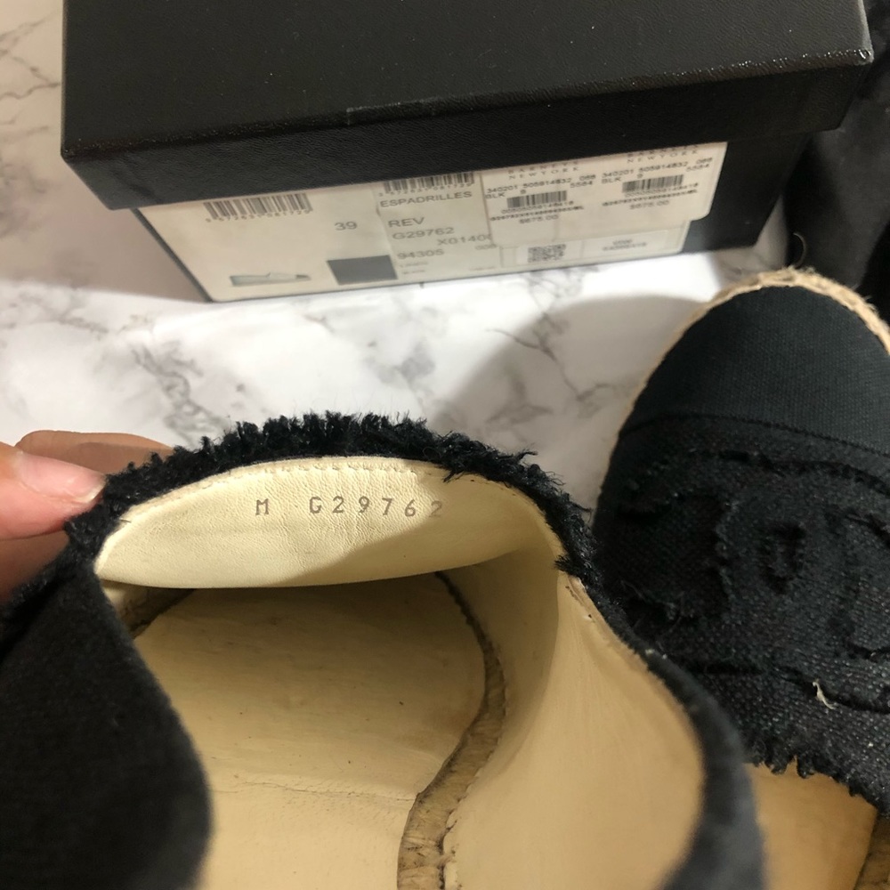 Chanel Espadrilles Sz 9 (Black Linen) - Picture 7 of 8
